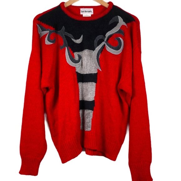 VINTAGE LARA FERRANTE Angora Sweater sz L - Picture 1 of 12